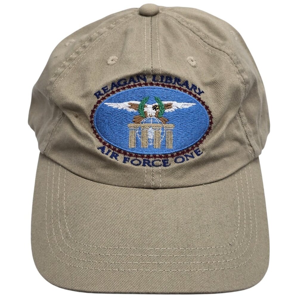Reagan Library Air Force One Embroidered Khaki Adjustable Baseball Cap - Picture 2 of 9